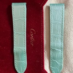 Cartier 100 midsize original Tiffany Blue straps
